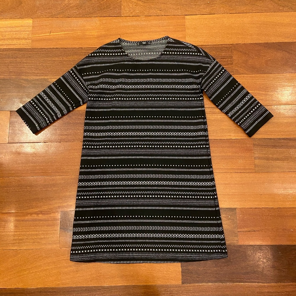 NWOT Mango Black and Silver Mini Dress, Size 4